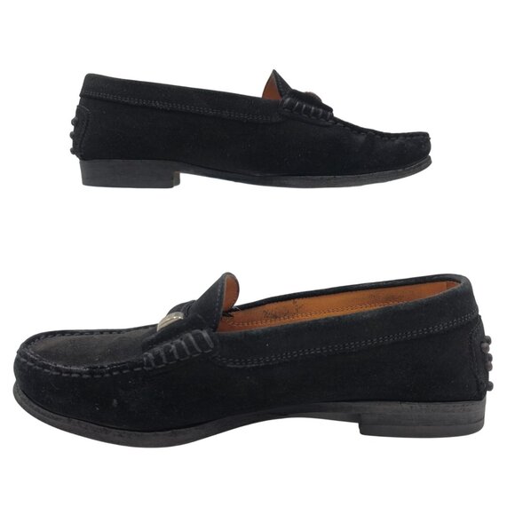 Tods Italy Womens Size 8 Black Suede Leather Dress Shoes Flats Loafers Slip-ons - Picture 5 of 8